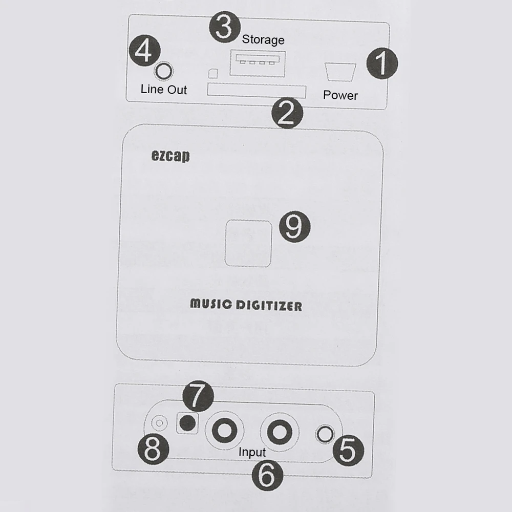 Music Digitizer Music Player Record Analog Music in SD Card USB Drive Mini USB Port Play Back Remote Control