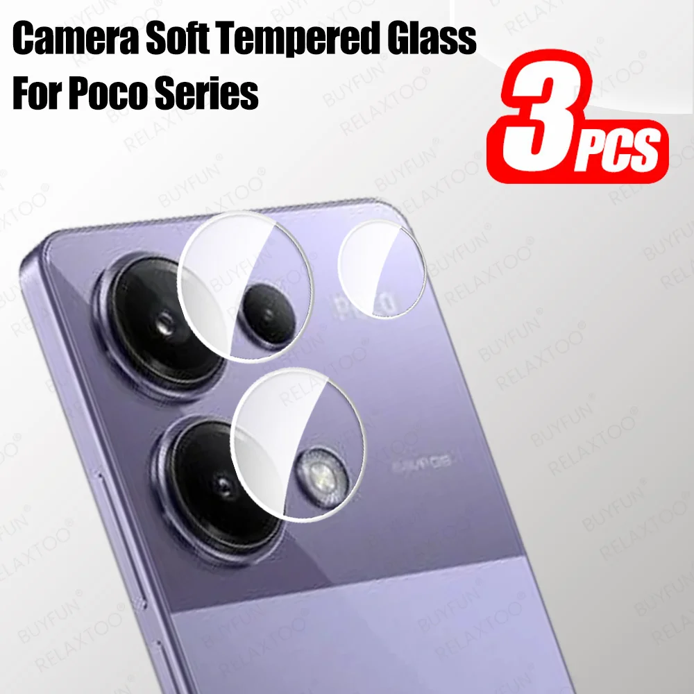 3 Set Tempered Glass Camera Protector for Xiaomi Poco M6 Pro 4G X6 F6 Pro 5G PocoX6 PocoF6 X6Pro M6Pro F6Pro HD Phone Lens Film