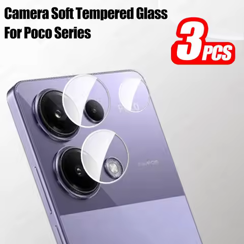 3 Set Soft Glass Camera Protector for Xiaomi Poco M6 M8 Pro X6 F6 X7 F7 Pro F8 Ultra 5G M7 4G PocoX6 PocoX7 X7Pro HD Lens Film