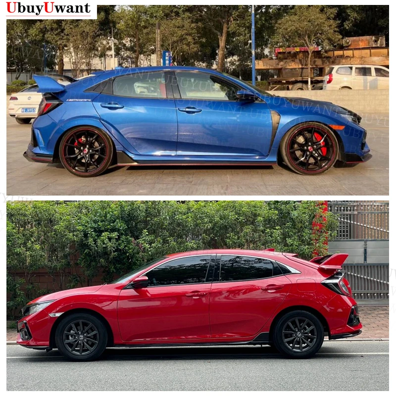 Spoiler Posteriore In ABS Nero Lucido Per Honda Civic Hatchback (FK7, 2016-2021): Alettone Senza Fori, Con Nastro 3M, Stile Sportivo