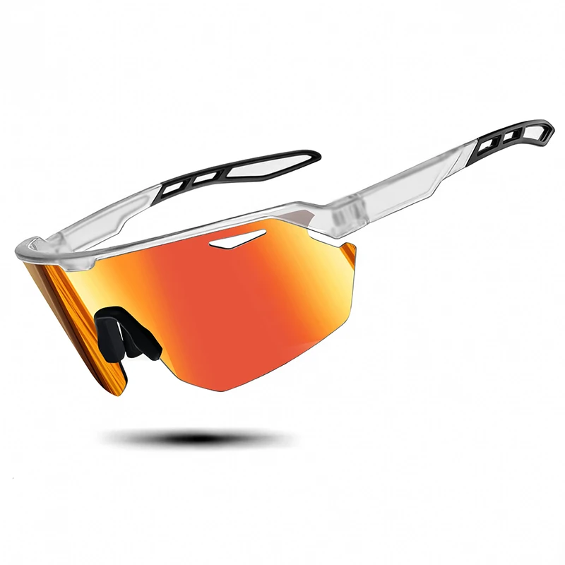 Gafas de sol neutrales para bicicleta de montaña con medio marco: diseño polarizado a prueba de viento, adecuadas para ciclismo, senderismo y deportes de montaña