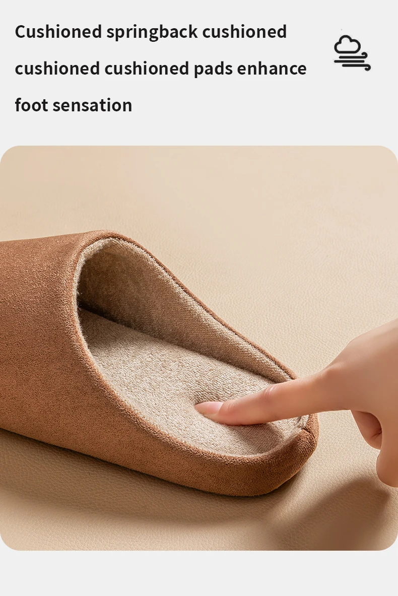 Einfarbige Herren-Hausschuhe, Herbst und Winter, dünner Samt, stumm, weicher Boden, rutschfest, weich, bequem, für den Innenbereich, Heimschuhe – Detail 9