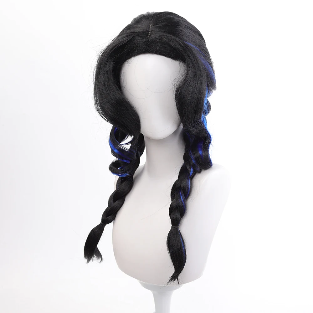 26 Inch Synthetic Black Braided Wig Hair With None Lace For Party Cosplay Daily Use Music Festival Christmas Halloween
