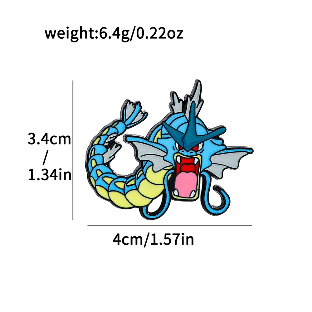 Ästhetische, niedliche Drachen-, Hai- und Schlangen-Metall-Anstecknadeln, Sammlerstücke, dekorative Pins für Anime-Fans und Teenager, Geschenk – Detail 3
