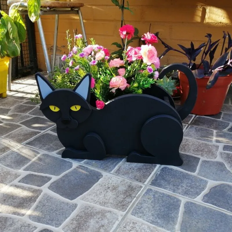 Imagem -05 - Criativo Gato em Forma de Plantador Pvc Garden Flower Pot Bonito Gatinho Estátua Escultura Flowerpot Faça Você Mesmo Outdoor Garden Home Decor Presentes