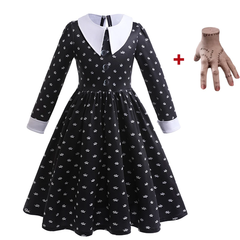 Wednesday Costume Girl 2024 Hot Moive Wednesday Girls Halloween Costume Easter Carnival Halloween Costume for Kids