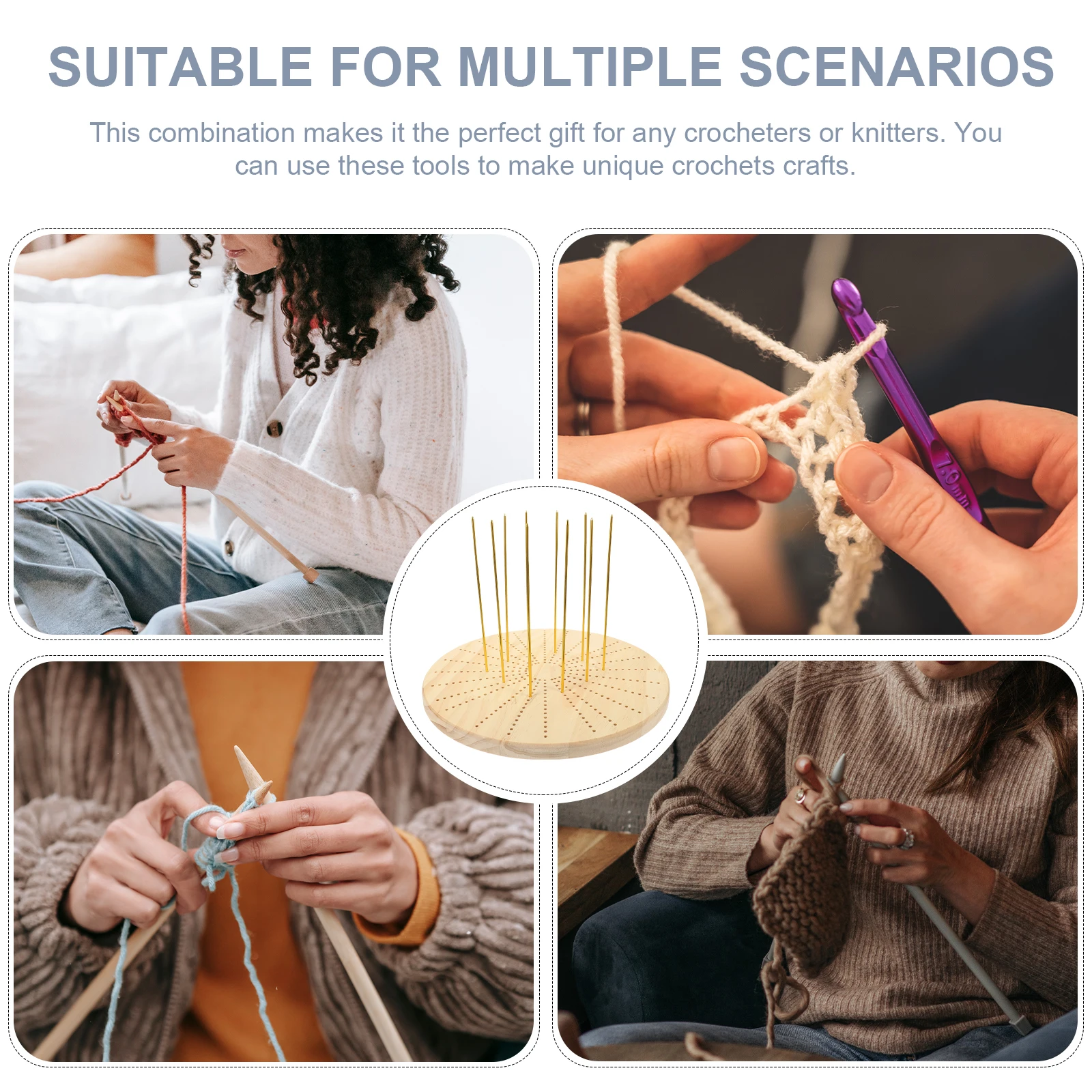 

1Set Crochet Accessories Safe Reliable Wood Blocking Board Easy Operation Multiple Projects Simultaneously Crochet Wooden Board