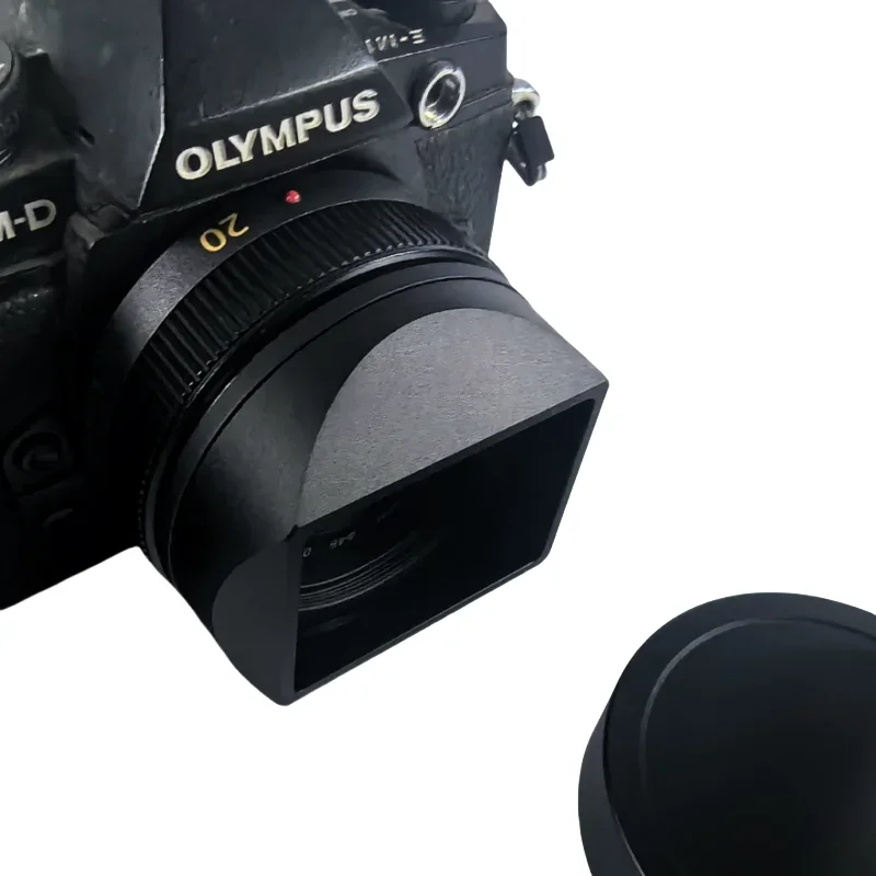 

Square Lens Hood Comes With Cap for Panasonic LUMIX G 20mm F1.7 ASPH Black Silver