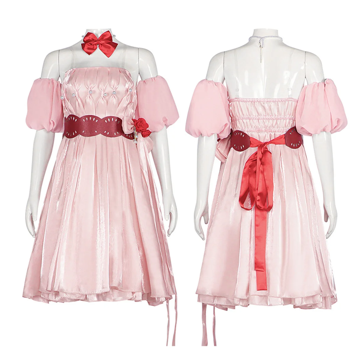 Anime Cosplay Asuka Langley Soryu Costume School Party Uniform Suit Pink Dress