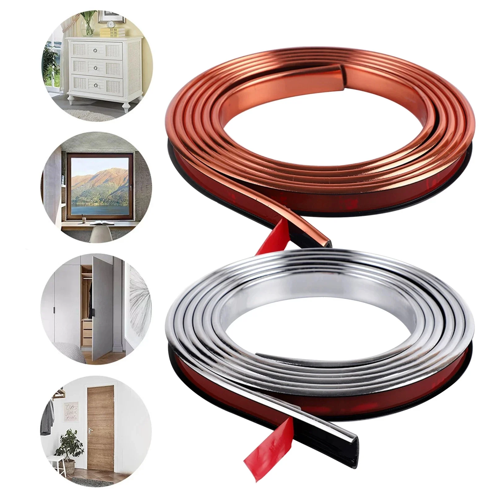 Self-Adhesive Edge Banding Tape Furniture Wood Board Cabinet Table Chair Protector Cover U-Shaped Silicone Rubber Seal Strip