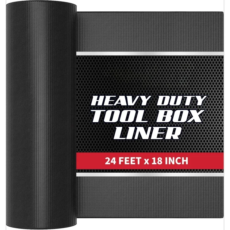 Professional Grade Tool Box Liner, 18 x 24 ft, Black |Tool Box Drawer Liner, Shelf Liner Non Slip Mat, Thick Cabinet Shelf Liner