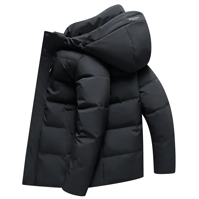 Winter Fashionable and Minimalist Casual Down Jacket with Hood for Warmth and Thickening