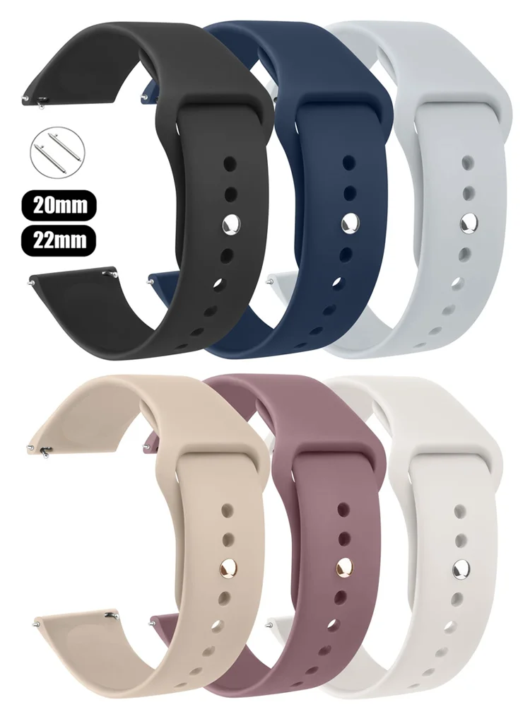 20mm 22mm Watch Strap for Samsung Galaxy Watch 6 5 4 3 Classic 47mm 43mm Pro 45mm 40mm 44mm Silicone Bracelet huawei watch gt 4