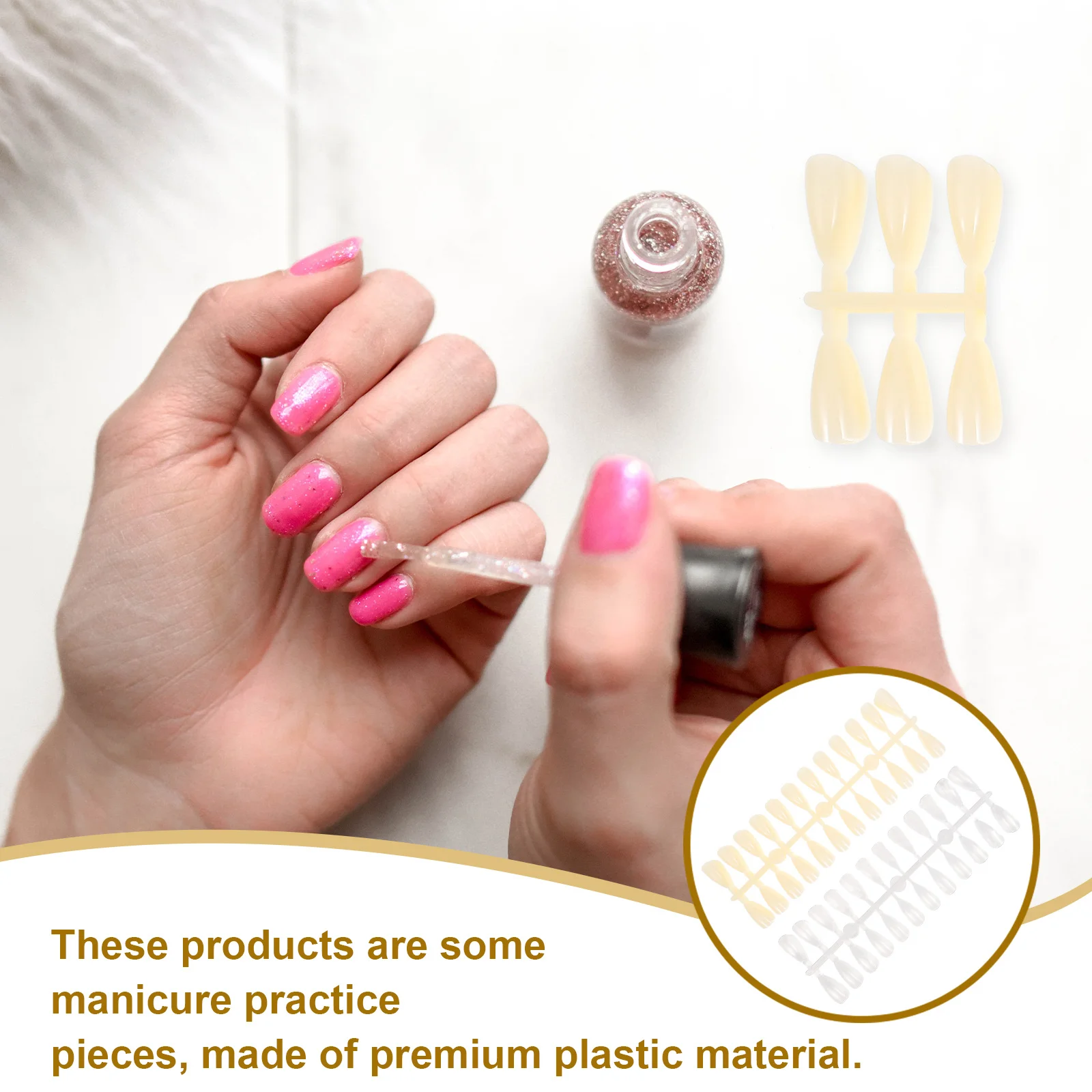 

480pcs Nail Tips Template Premium Plastic Portable For Salon Home Manicure Practice Training Fake Nails Assorted Colors