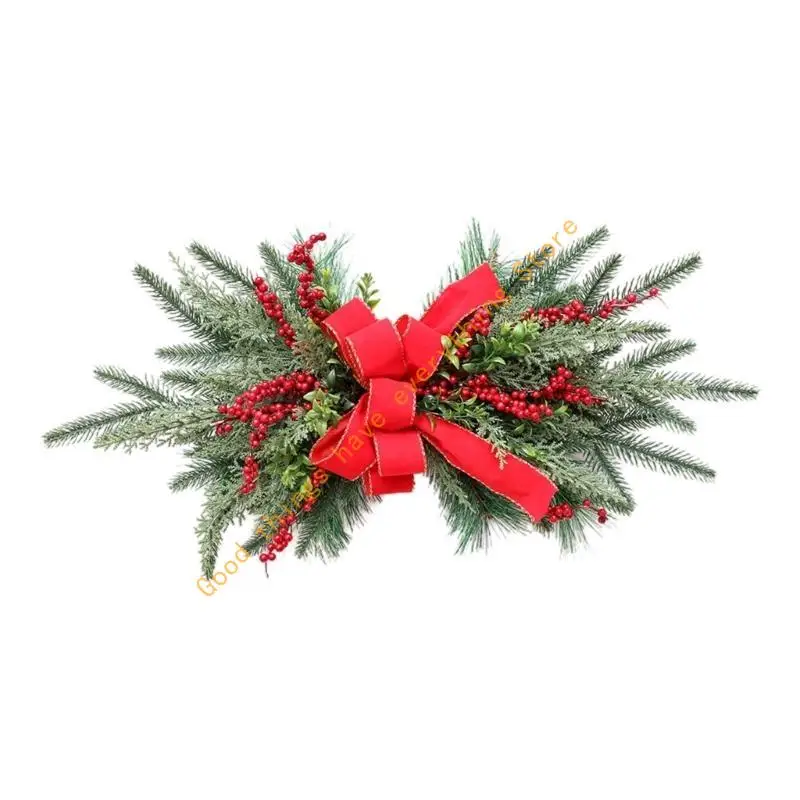 

Christmas Stairway Swag Artificial Winter Wreath Pinecones Bowknot Decoration 55KF