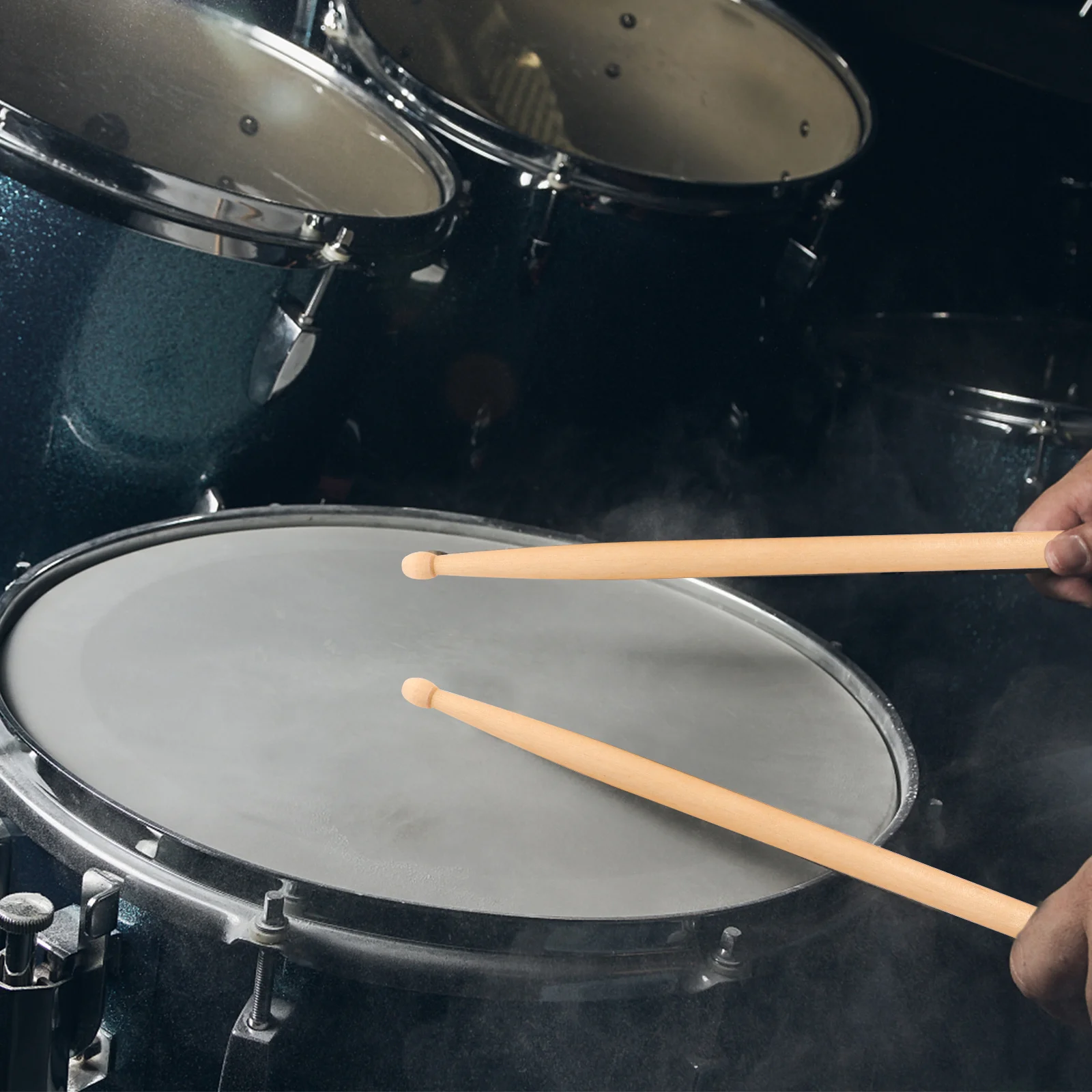 

3 Pairs Maple Wood Drumsticks Accessories Percussion Teardrop-shaped with Grip Durable