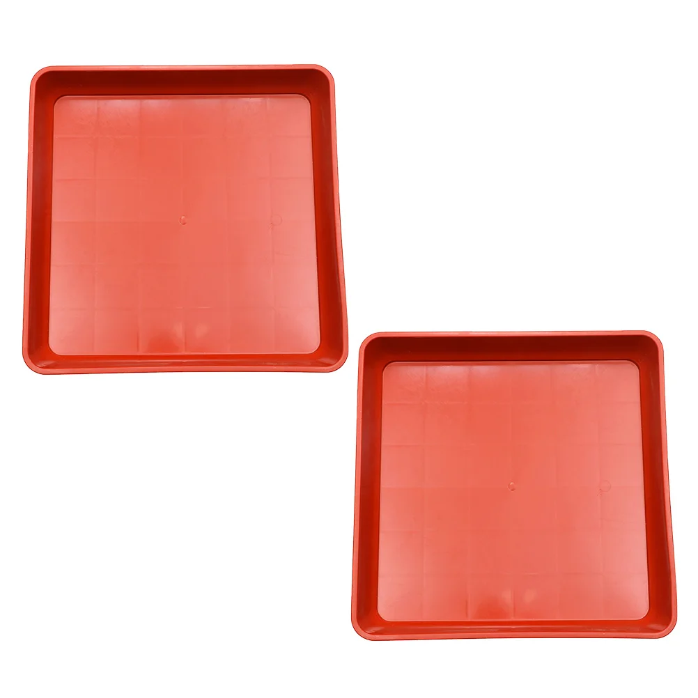 

2pcs Resin Plastic Tray Square Plant Saucer For Succulent Flower Pots Uv Resistant Drip Tray Indoor Outdoor Garden Drainage