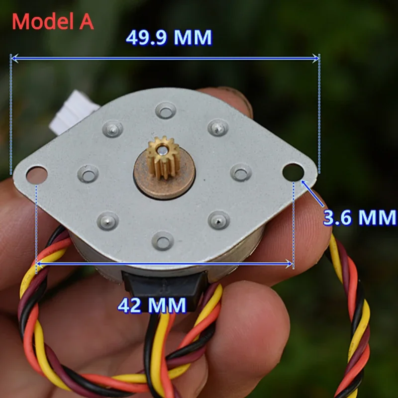 1PC DC 5V-12V Precious 2-Phase 4-Wire Stepper Motor Micro 35MM Round Stepping Motor with Copper Gear for Printer