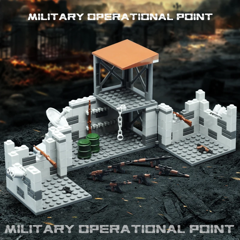 

MOC Military Operational Point Blocks Toys Montessori with Weapons Toys for Boys Gift Compatible Technical Classic Bricks