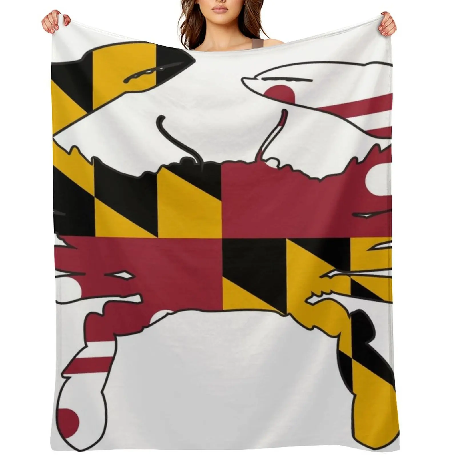

Maryland Flag Crab Throw Blanket Custom Giant Sofa Softest Warm Blankets