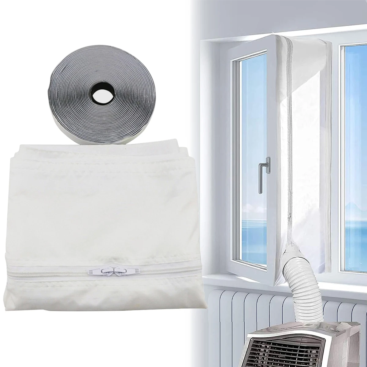 

New Universal Air Lock Window Seal Cloth Plate 4m Hot Portable Airs Stop Outlet Window Sealing Cover for Mobile Air Conditioner