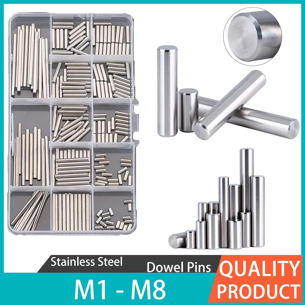 GB119 Lock Pins Fixing 304 Stainless Steel Cylindrical Dowel Pin Kit Locating Fixed Shaft Solid Rod M1 M1.5 M2 M2.5 M3 M4 M5 M6