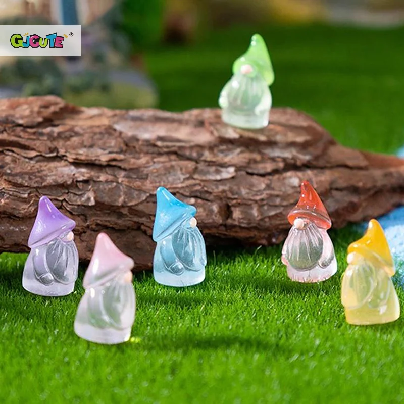 Casa de muñecas luminosa de 5 uds., muñecos enanos de Pascua, modelos en miniatura, accesorios DIY, adornos de decoración para casa de muñecas, juguetes que brillan en la oscuridad