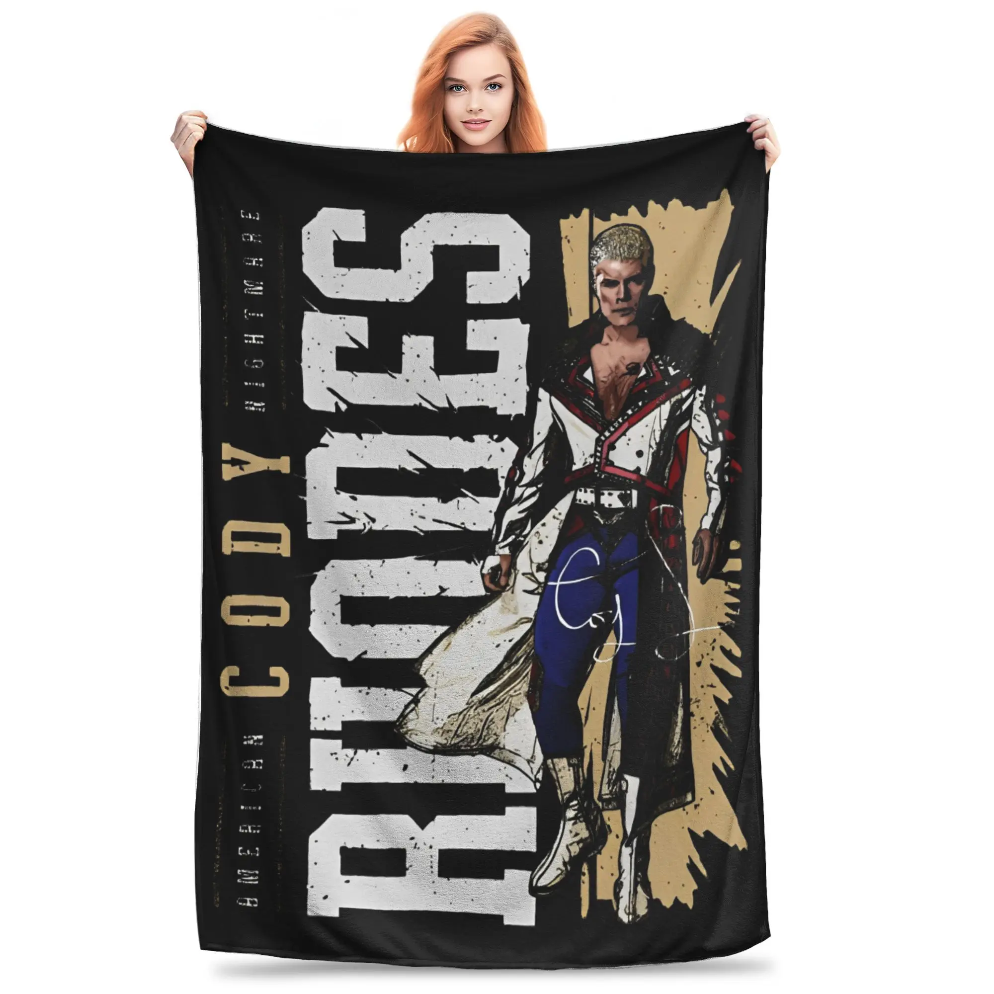 

Cody Rhodes Vertical Blanket Fleece Vintage Soft Throw Blanket for Bedspread Autumn/Winter,