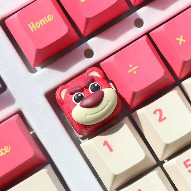 Disney Lotso Keycap Cute Cartoon Individuality Creative Mechanical Keyboard Keys Resin 3D anime Animation Gift Wholesale