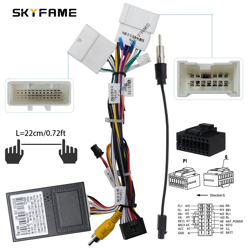 

SKYFAME автомобильный 16-контактный жгут проводов адаптер Canbus Box декодер Android радио кабель питания для Renault Captur Clio G-RZ-Renalt61