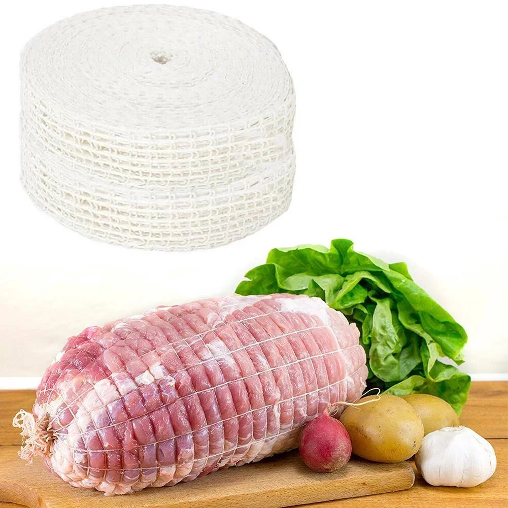 Meat Netting Roll Elastic Ham Sock Netting Pork Butcher Twine Net Braided Cotton Thread Household Kitchen Net Bag Packing Tools