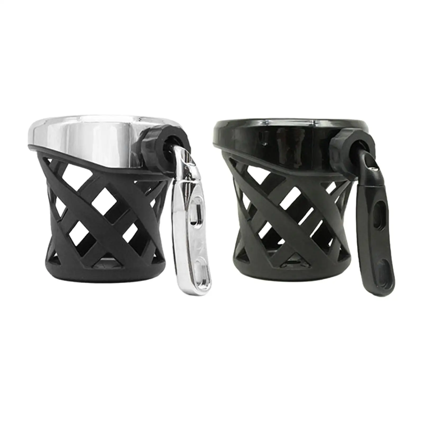 

Motorcycle Drink Cup Holder Basket, Aluminum Alloy Rubber, Sturdy Easy Installation, Motorbike Accessory Handlebar Mount