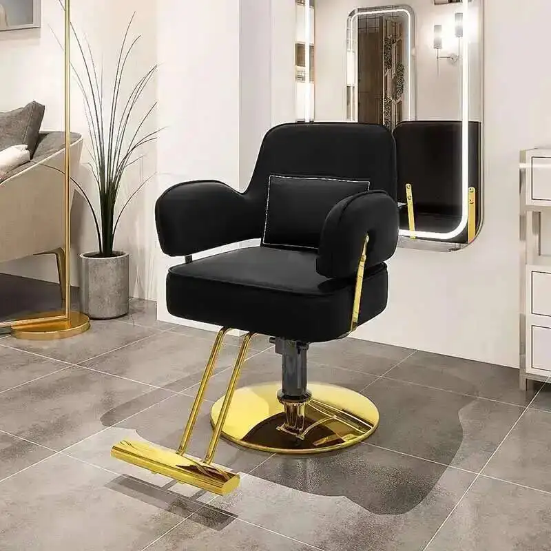 Home Modern Comfort Chair High-end Retro Style Hairdresser Perm Chair Salon Barbershop Hair Barbearia Home Barber Furniture