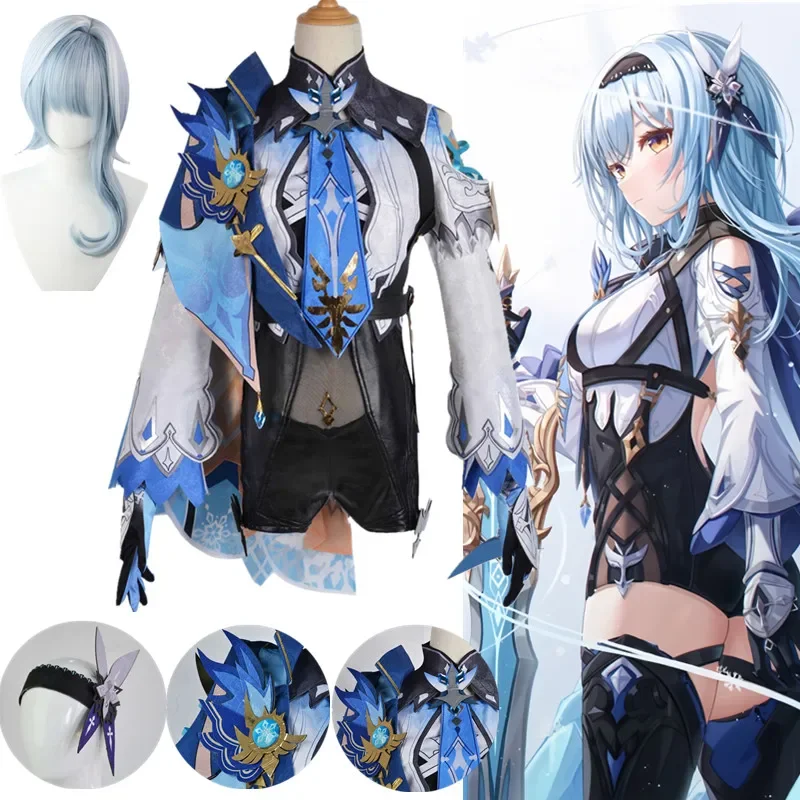 Eula Cosplay Game Genshin Impact Eula Cosplay Costume Genshin Cosplay Sexy Uniform Halloween Dresses for Women OI3664