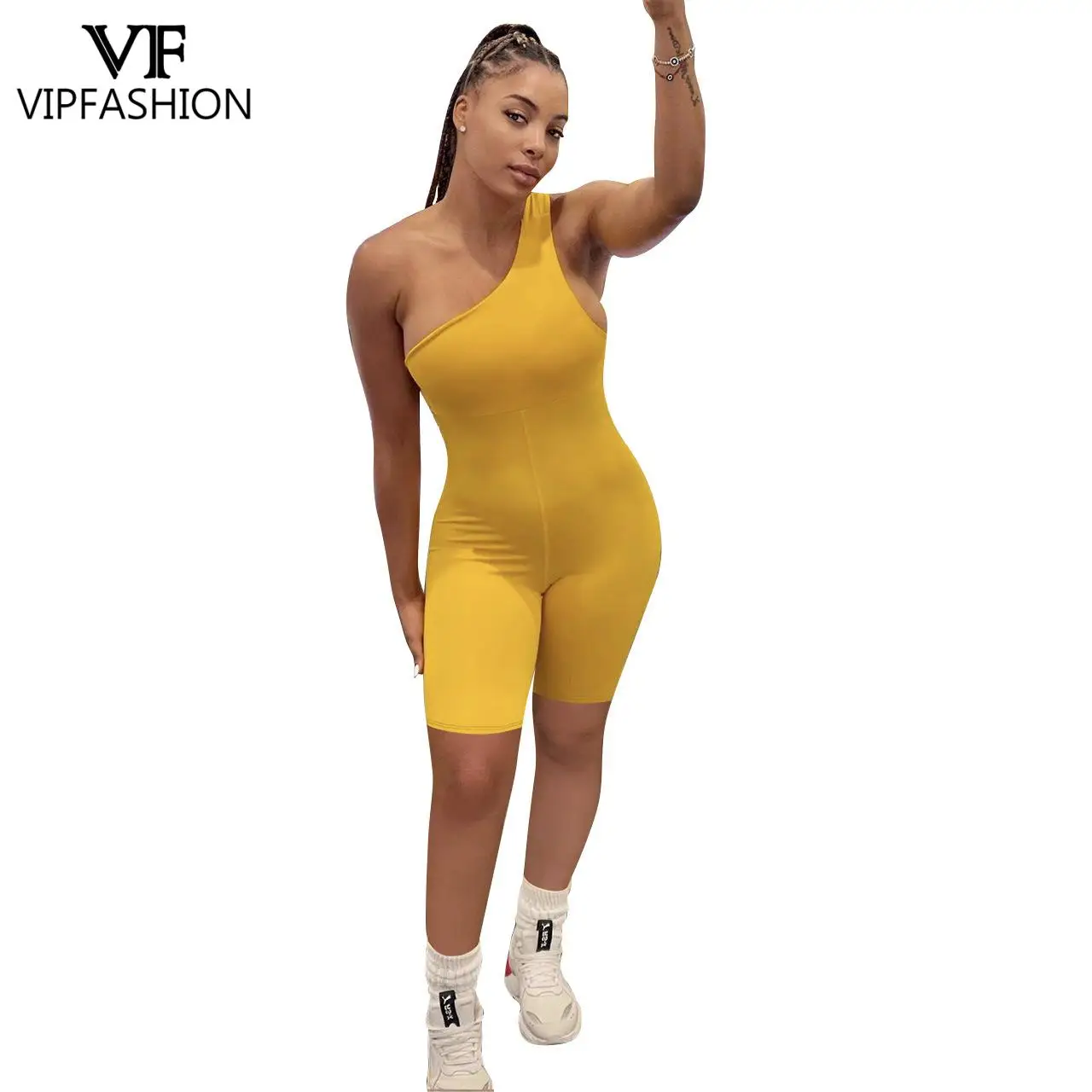 VIP FASHION-Combinaison Sexy pour Femme, Couleur Unie, Dos aux, Combishorts Moulants, Fitness, Vêtements de dehors en Plein Air, Streetwear, Été