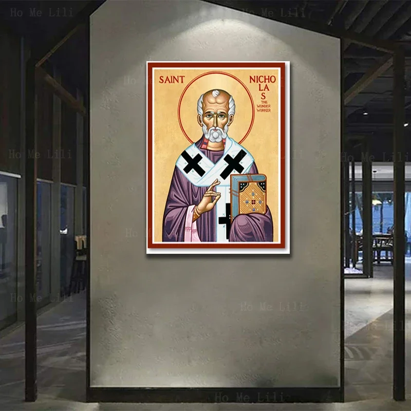 The Meeting Of doesimens adapes Holy Prince conveyor conveyor St nican Icon St George And Dragon Canvas Wall Art di Ho Me Lili