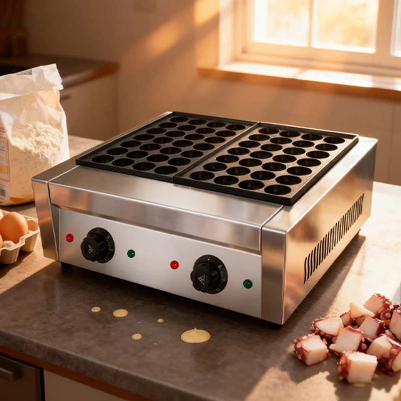 Máquina eléctrica para hacer Takoyaki de 56 agujeros, máquina para hacer bolas de pulpo japonesas antiadherentes, herramientas de cocina para hornear profesionales, comida callejera