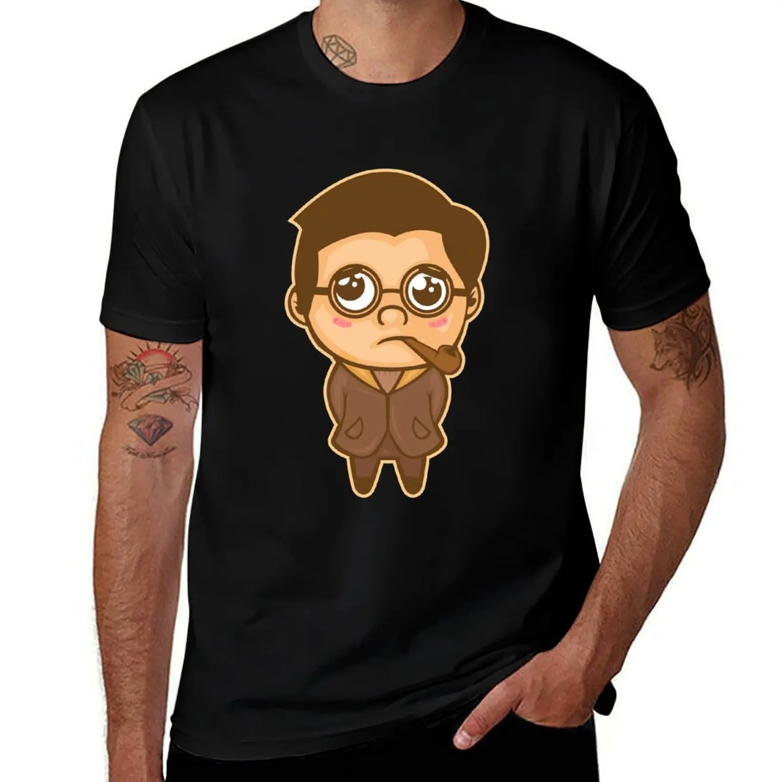 Kawaii Sartre - Japanese Style Philosopher T-Shirt Performance Workout Short Sleeve Tee T-Shirt