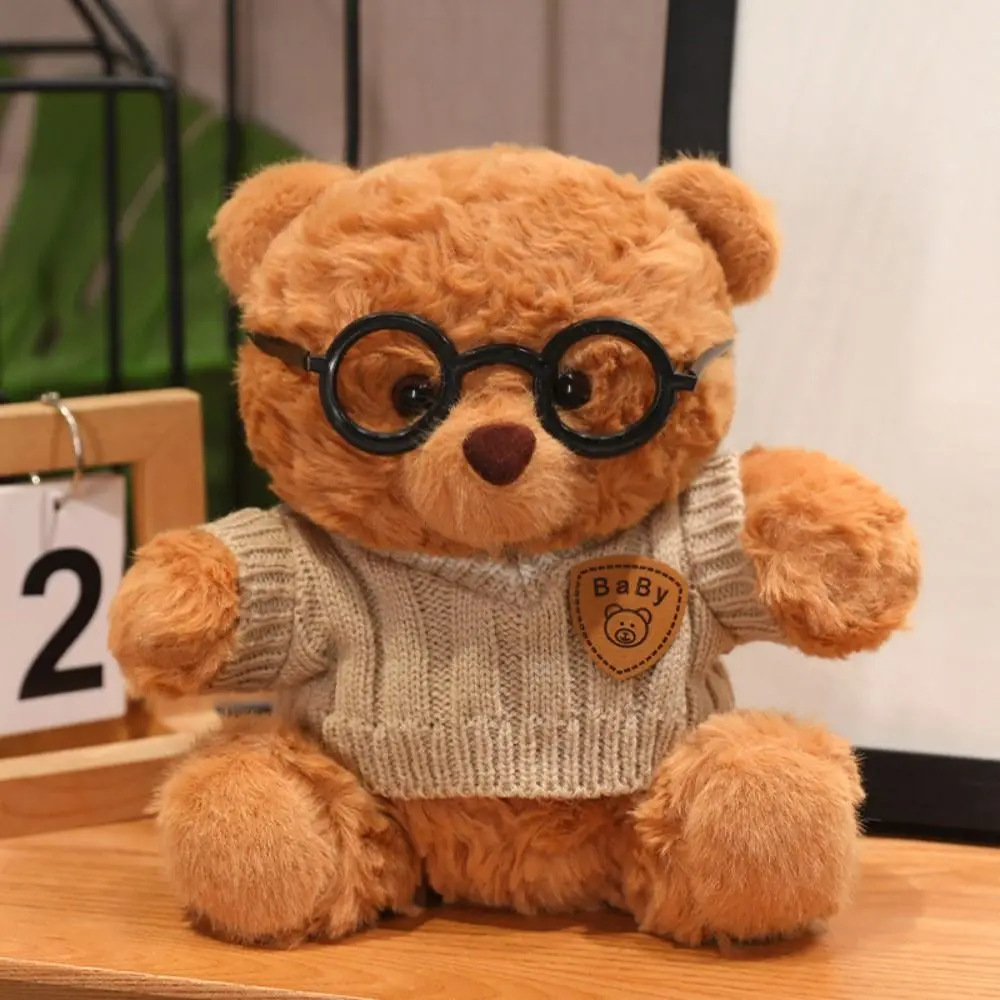 Sleep Pillow Dress Up Bear Plush Toy Pearl Necklace Bow Plush Bear Doll Camera Cartoon Stuffed Animal Pillow Children's Gift