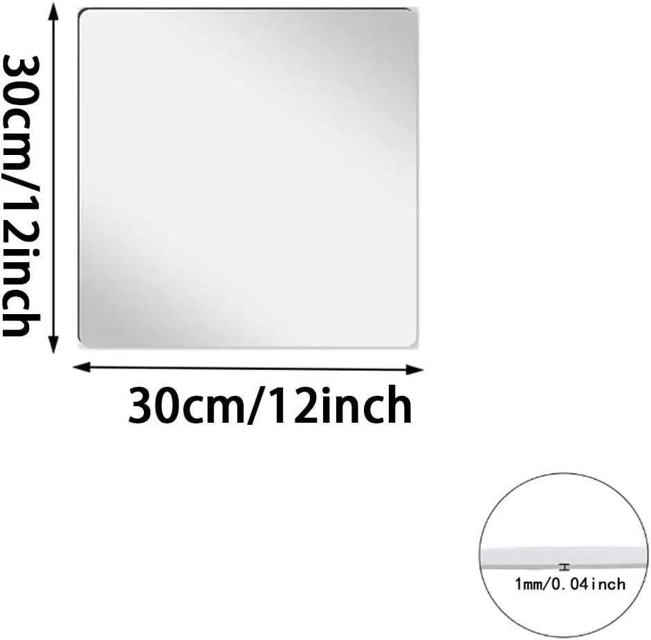 24PCS Square Mirror Centerpieces for Tables, 12' Acrylic Square Mirror Plates Flat Mirror Trays for Candles Flowers Wedding Tabl