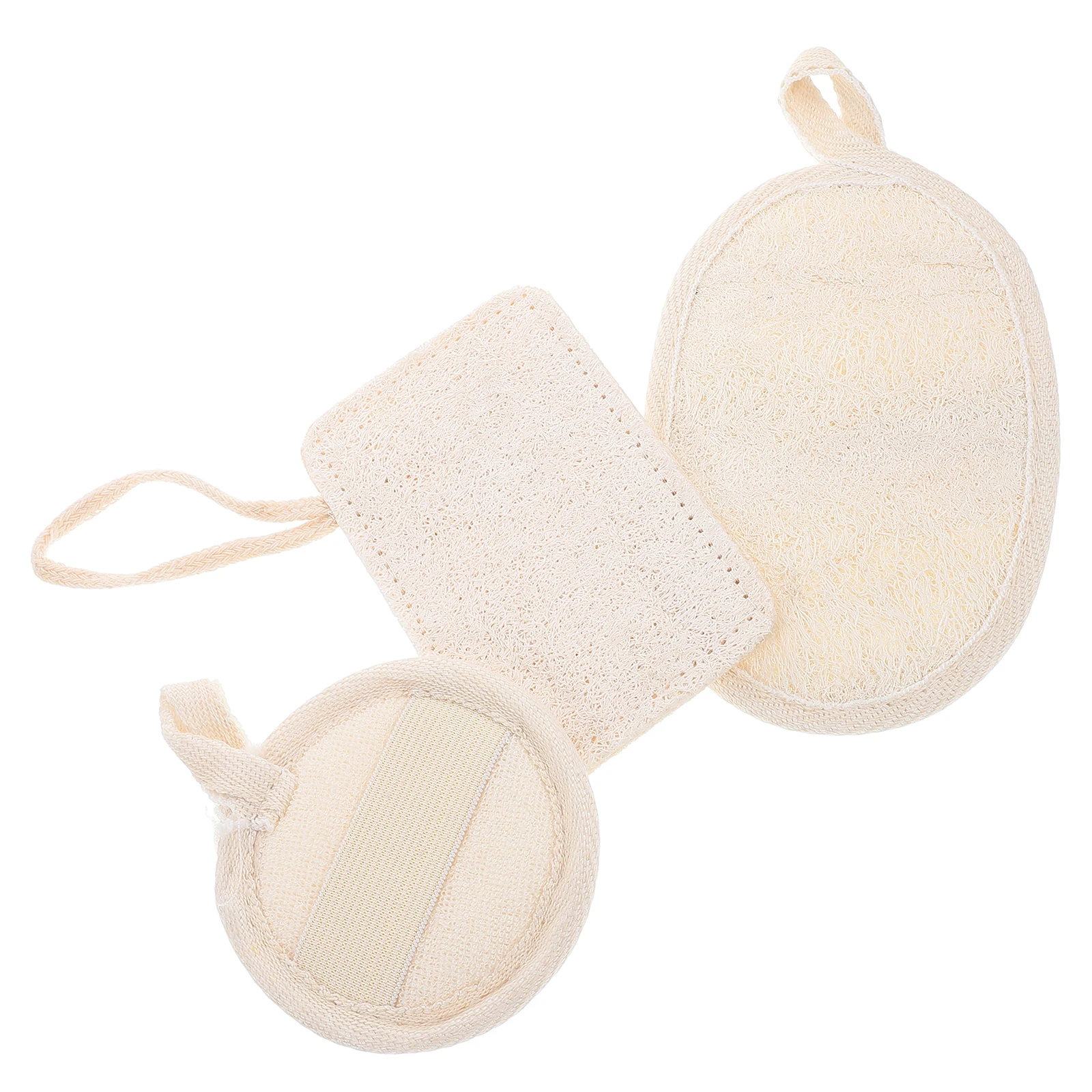 

3Pcs Loofah Pads Natural Exfoliating Scrubber Facial Cleaning Multi-Use Replaceable Shower Bath Wash Cloths