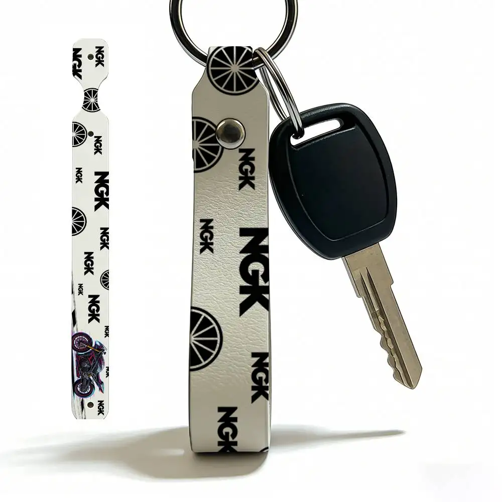 

Высококачественный кожаный брелок для ключей Ngk в винтажном стиле для мотоциклов, скутеров и мотокросса