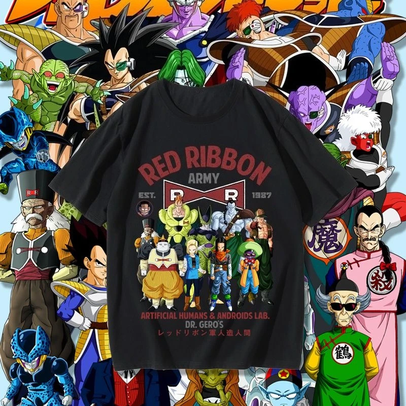 Camiseta de manga corta Dragon Ball Joint para hombre, ropa periférica de animación japonesa de marca a la moda, Top de manga corta para estudiante 2025