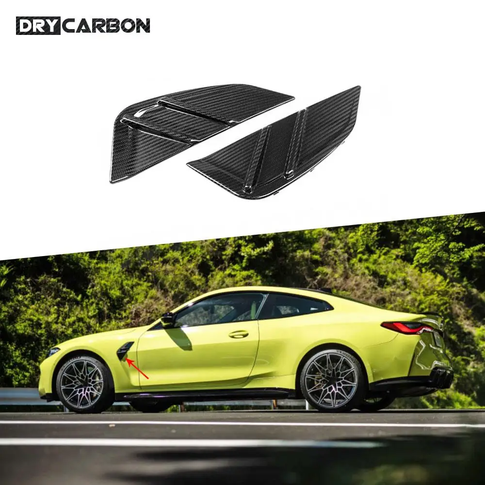 

Dry Carbon Fiber M Style Front Side Fender Air Vent Covers Trims For BMW 3 Series G80 M3 4 Series G82 G83 M4 2021+ Fender Trim