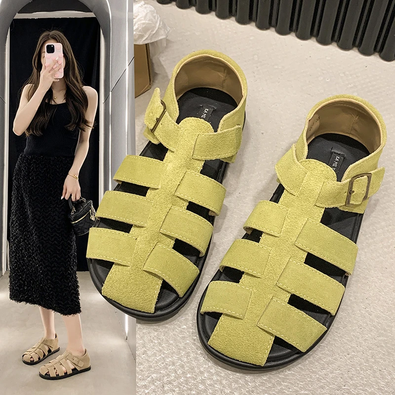 Beige Heeled Sandals Clear Shoes 2024  Espadrilles Platform Black Comfort Low New Girls High Gladiator Real Spring Bonded