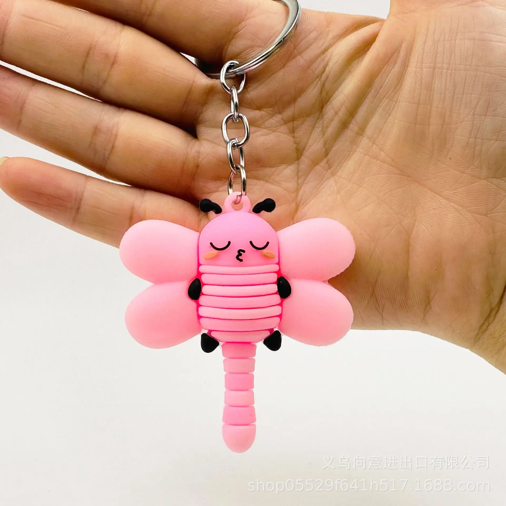 New Insect Keychain Pendant Cartoon Dragonfly Small Bee Soft Plastic Doll Creative Hanging Bag Pendant Gift