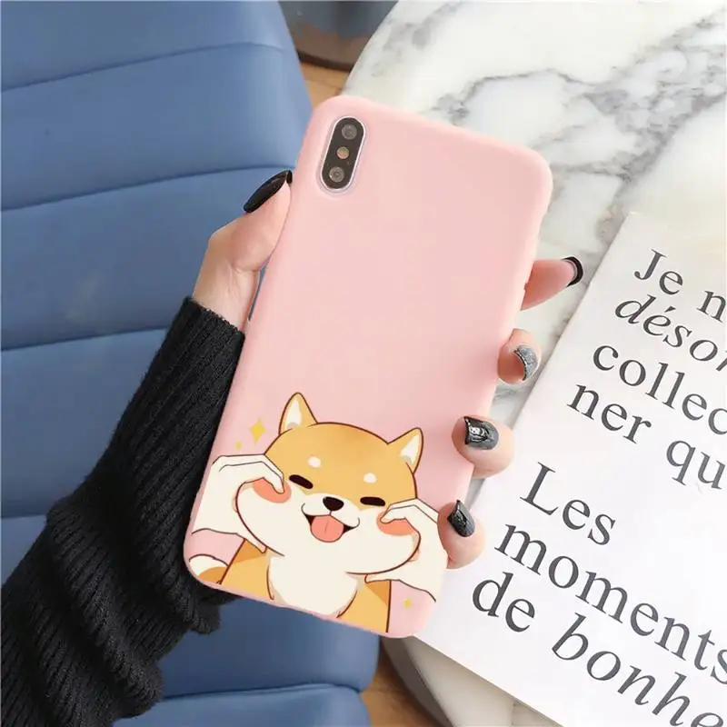 FHNBLJ Shiba Inu dog Phone Case Soft Solid Color for iphone 11 12 13 mini pro max 7 8 plus 6 6s x xs max xr Capa