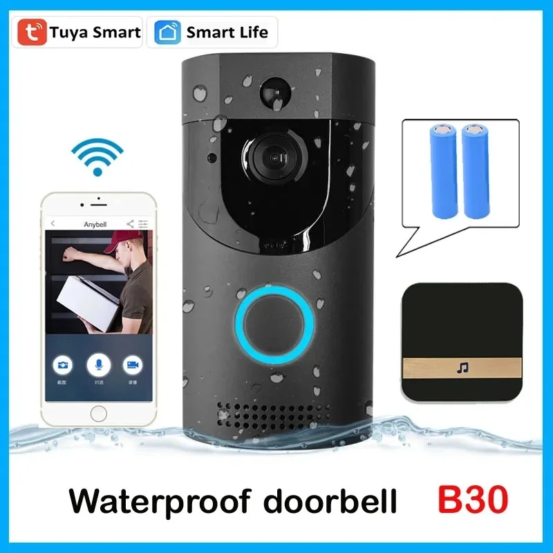 

Tuya B30 WiFi Doorbell,IP65 Waterproof Smart Life Video Door Chime,Wireless Intercom,FIR Alarm,IR,Night Vision,IP Camera