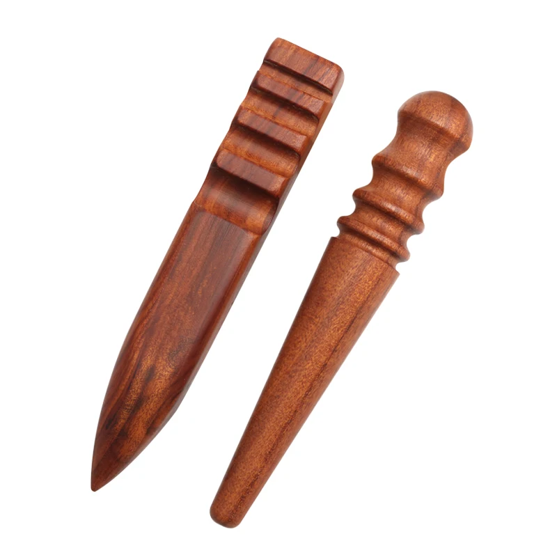 Aigaeer 2pcs Diy Leather Rosewood Edge Smooth Burnisher Craft Polished Rods Tool Leathercraft Burnishing slickers Tools