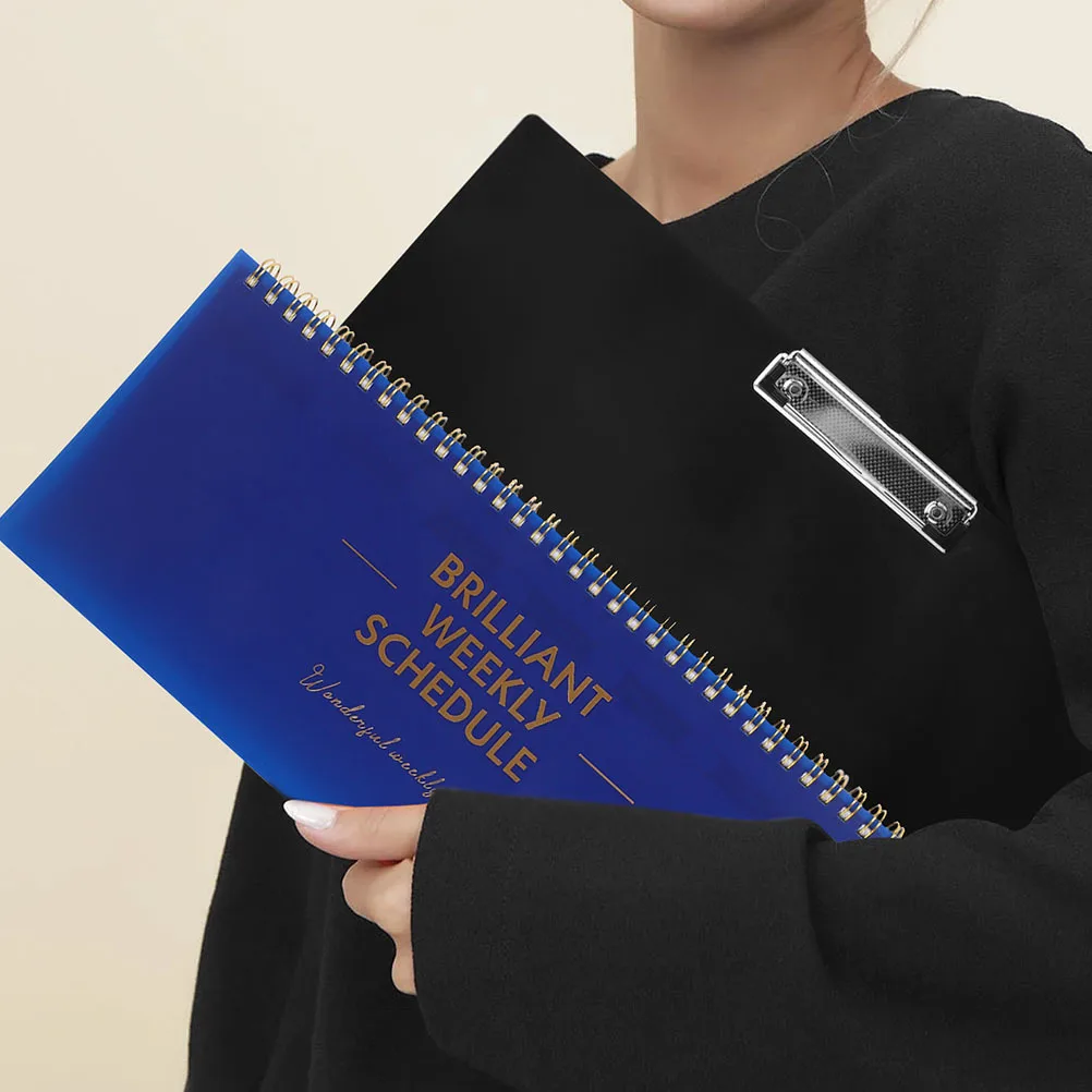 2 قطعة مخطط أسبوعي غير مؤرخ دوامة ملزمة منظم صغير كفاءة إدارة الوقت مكتب المفكرة تخطيط أفقي يوميا #4